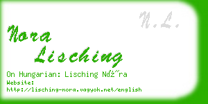 nora lisching business card